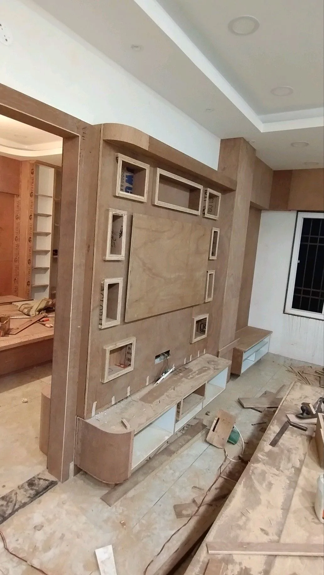 Wood Panel TV Wall